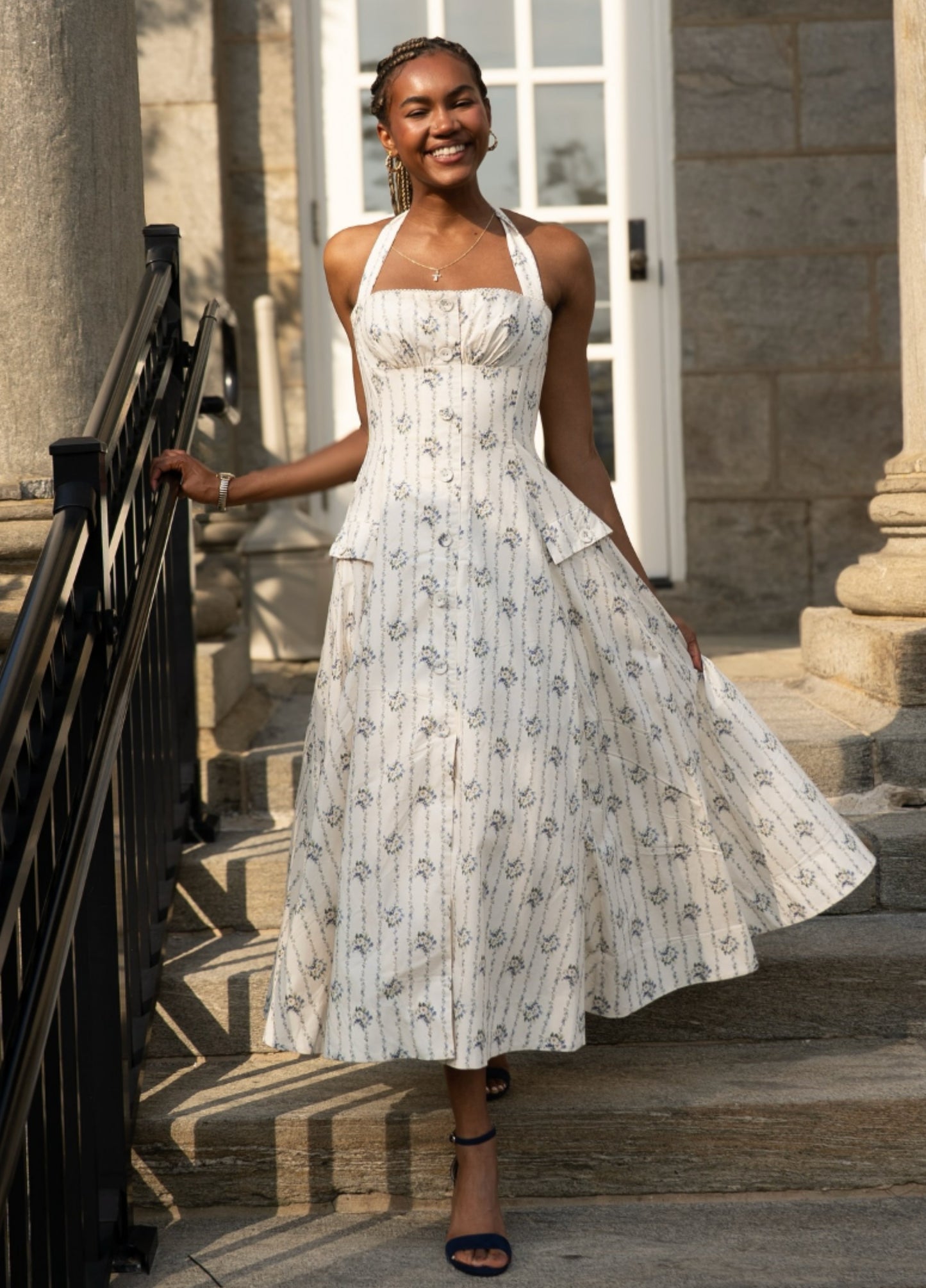 Isabelle Midi Dress - Cream Floral