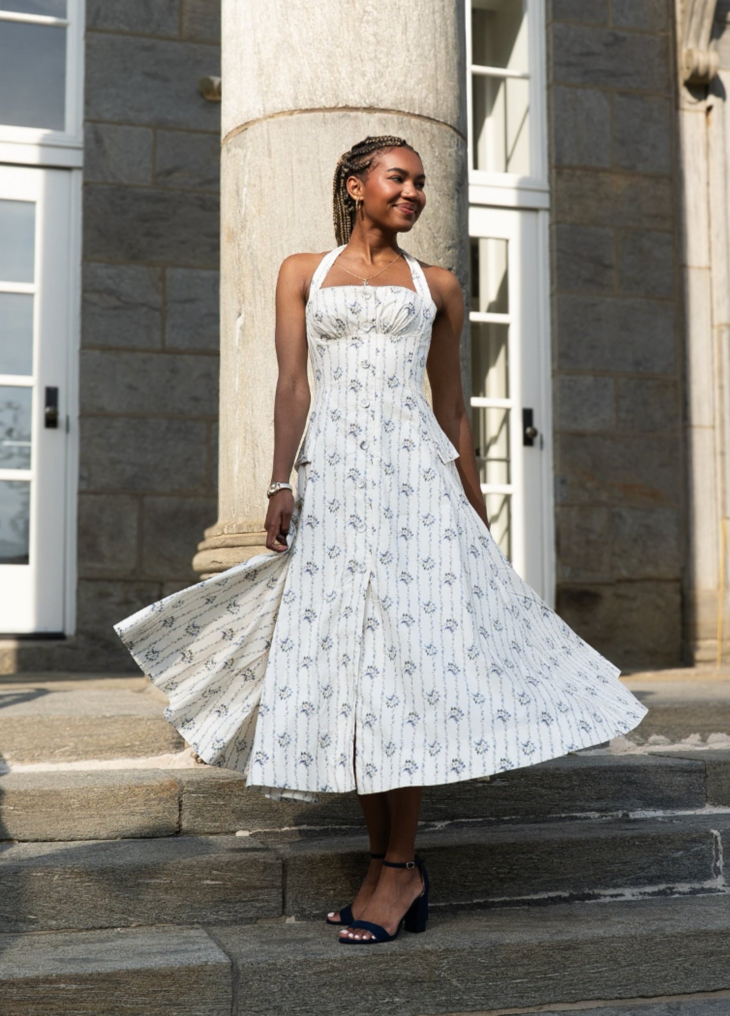 Isabelle Midi Dress - Cream Floral