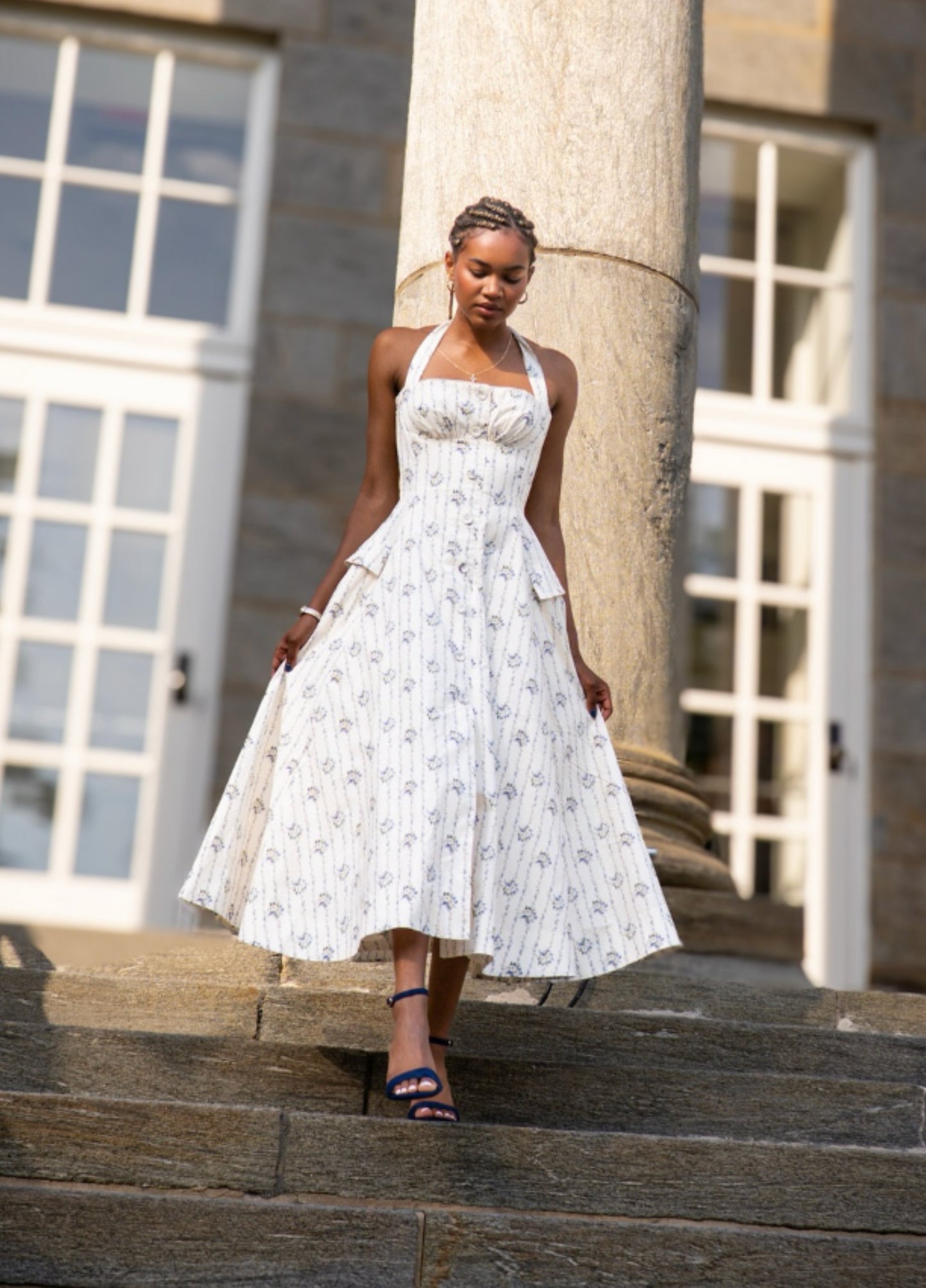 Isabelle Midi Dress - Cream Floral