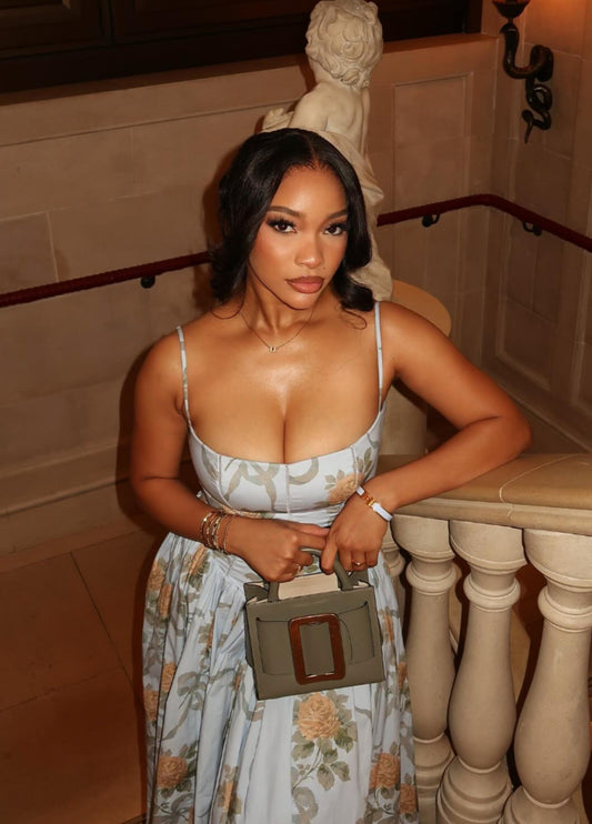 Seraphina Midi Dress - Soft Blue Floral